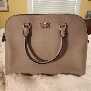 Michael Kors Dome Satchel in Taupe Saffiano Leather